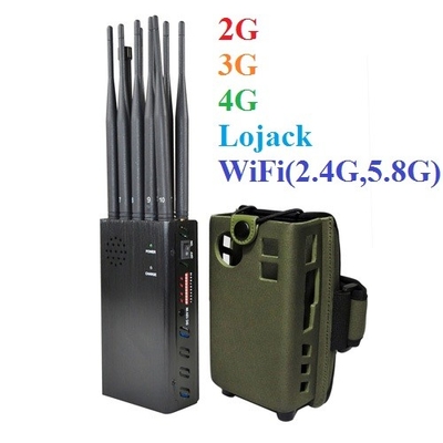 10 เสาอากาศพลัสสัญญาณ WiFi Jammer 2.4G 5.8G การบล็อกโทรศัพท์มือถือ GPS Lojack